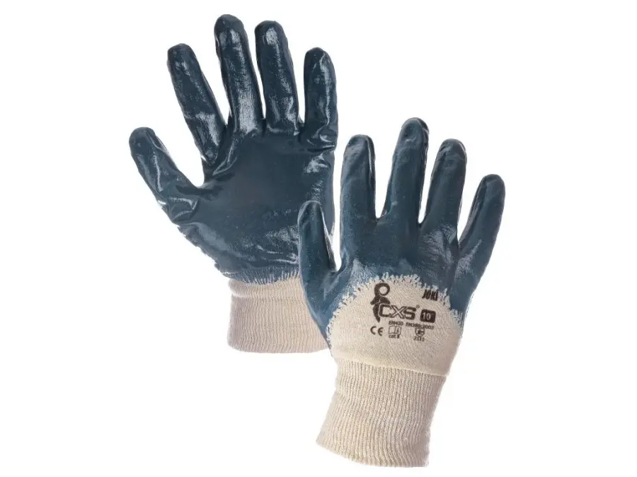 Rukavice JOKI, máčené v nitrilu, modré, vel. 10